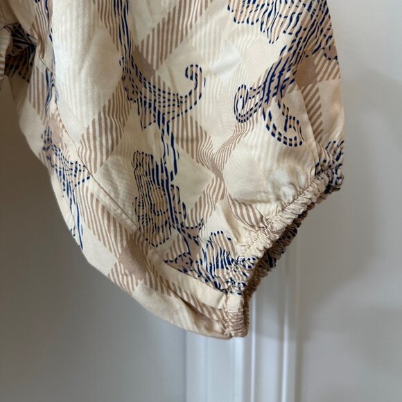 Harvé Benard Beige Boho Floral Blouse with 3/4 Sleeves, Size M - Picture 5 of 8